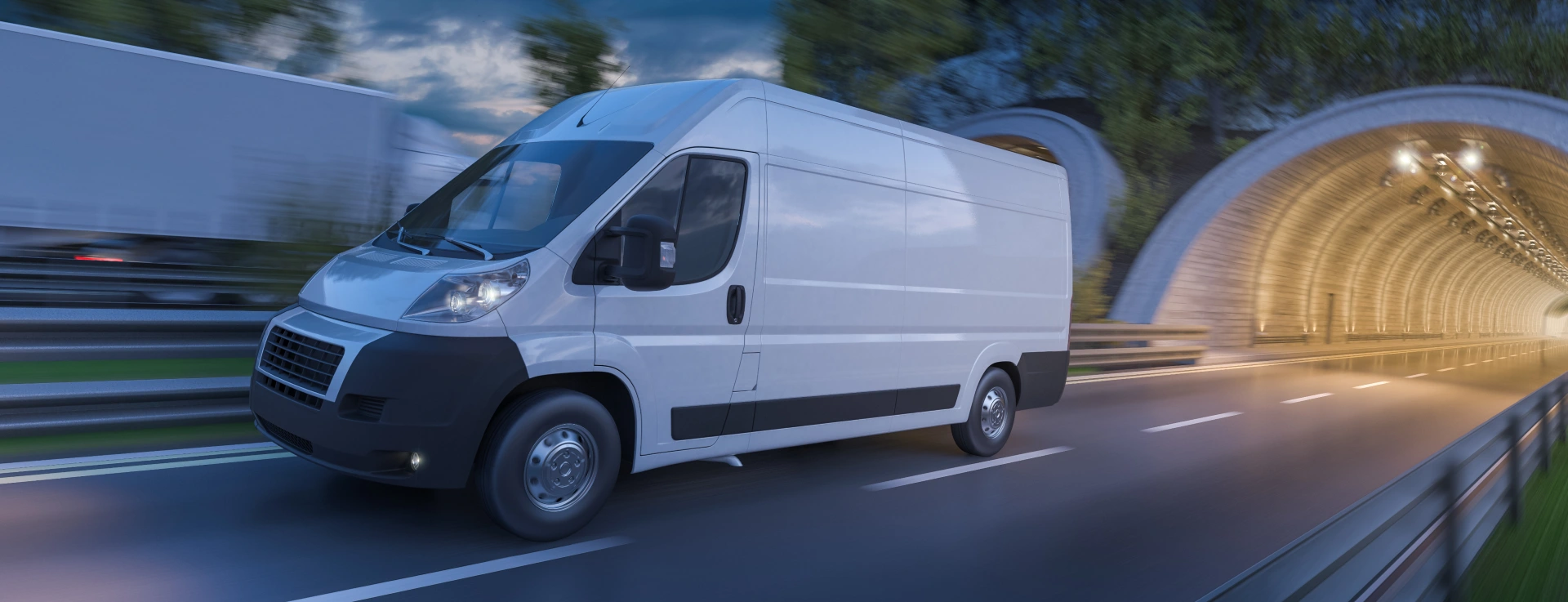 Courier van or delivery scene